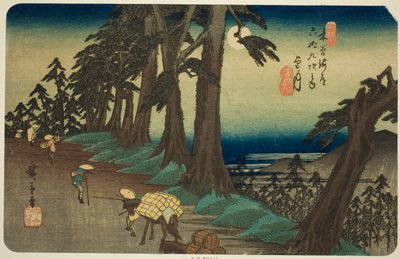 /. 26: Mochizuki, te-sarjasta "shi x ty ne s ta on s of te kisokaid (kisokaido rokujukyu tsugi no uchi)" tekijältä Utagawa Hiroshige