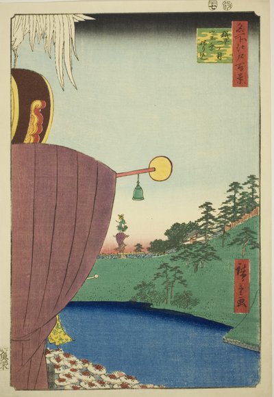 Sanno Festivaalin kulkue Kojimachi Itchomessa (Kojimachi Itchome Sanno Matsuri nerikomi), sarjasta "Sata kuuluisaa näkymää Edosta (Meisho Edo hyakkei)" tekijältä Utagawa Hiroshige