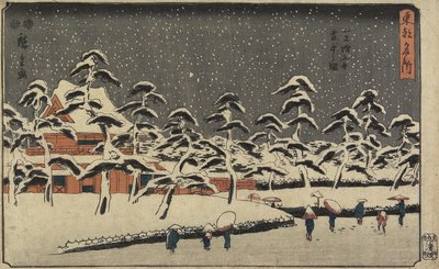 Luminäkymä Zo_jo_ji-temppelistä Shibassa, 1847-1852 tekijältä Utagawa Hiroshige
