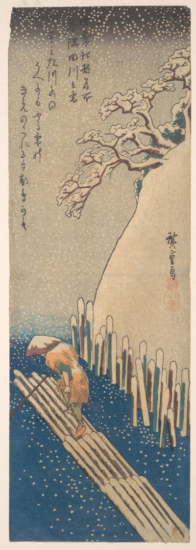 Schnee am Sumida-Fluss tekijältä Utagawa Hiroshige