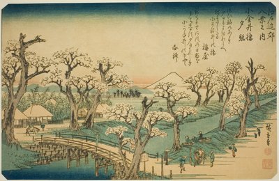 Gow at Koganei Bridge (Koganei-bashi Sekisho), Te-sarjasta tekijältä Utagawa Hiroshige