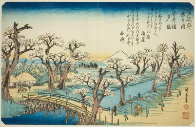 Gow at Koganei Bridge (Koganei-bashi checkpoint), Te-sarjasta tekijältä Utagawa Hiroshige