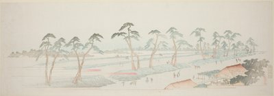 Takada Riding Grounds (Takada baba), sarjasta "Kolmetoista näkymää Edon ympäristöstä" tekijältä Utagawa Hiroshige