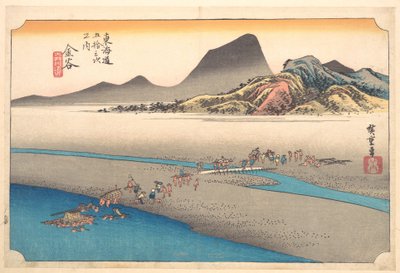 Ōi-joen toisella rannalla Kanayassa tekijältä Utagawa Hiroshige