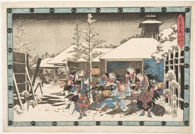 Yöllinen hyökkäys, kolmas jakso: tavoitteen saavuttaminen tekijältä Utagawa Hiroshige