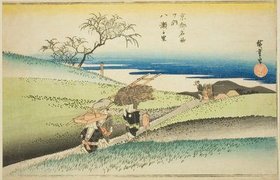 The Village of Yase (Yase no sato), from the series "Famous Places in Kyoto (Kyoto meisho no uchi)" tekijältä Utagawa Hiroshige