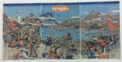Kawanakajiman taistelu Shinanon maakunnassa. tekijältä Utagawa Hiroshige