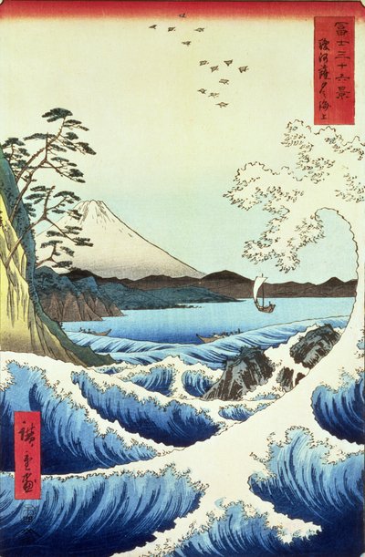 Näkymä Satta Surugan maakunnasta tekijältä Utagawa Hiroshige