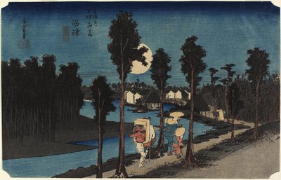 Talvikohtaus, Mamamastu, n. 1833 tekijältä Utagawa Hiroshige