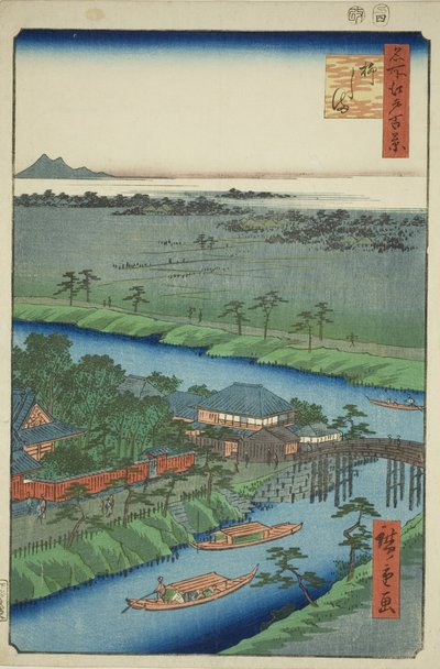 Yanagishima, sarjasta "Ridge dre d fa net s view ws of Edo (Sata kuuluisaa näkymää Edosta)" tekijältä Utagawa Hiroshige