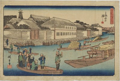 ”Armor’s Pass (”Yoroi-no-Watashi”)” sarjasta ”Edon upeita näkymiä” tekijältä Utagawa Hiroshige