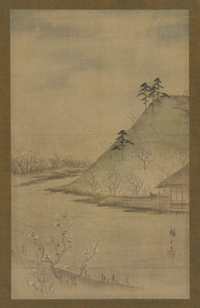 Kevätmaisema, 1800-luvun puoliväli. tekijältä Utagawa Hiroshige II
