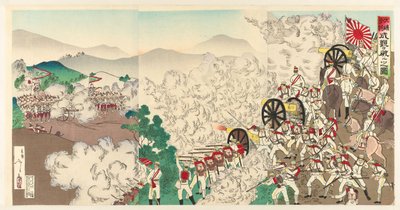 Pieni taistelu Soulissa, Koreassa Chôsen Keijô no shôsen (otsikko esineessä) tekijältä Utagawa Kokunimasa