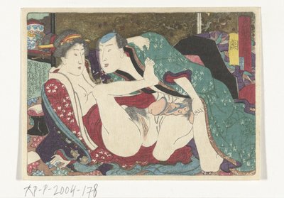 Tokaidon paikka Eroottinen tie pääkaupunkiin (sarjan nimi) tekijältä Utagawa Kunisada (I) (attributed to)