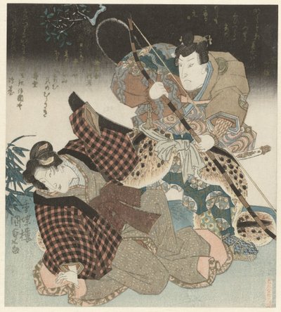 Mies ja nainen tappelussa tekijältä Utagawa Kunisada (I)