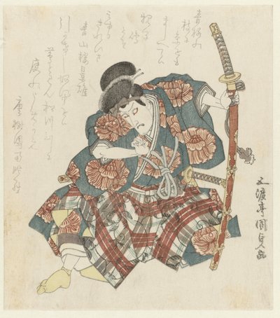 Näyttelijä pitkällä miekalla tekijältä Utagawa Kunisada (I)
