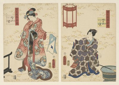 Luku 42, hajustettu prinssi Pysyviä vaikutelmia myöhäisestä Genji-kokoelmasta (sarjan nimi) tekijältä Utagawa Kunisada (I)