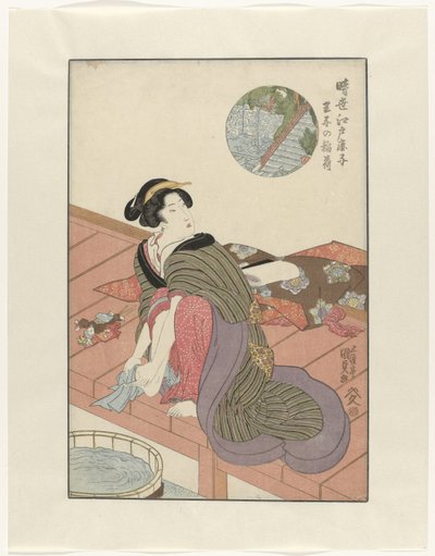 Inari Temp Setä Inari S Choon Heden Ui t Edo Jisei Ed Kanoko tekijältä Utagawa Kunisada (I)