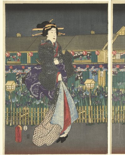 Iirikset täydessä kukassa tekijältä Utagawa Kunisada (I)