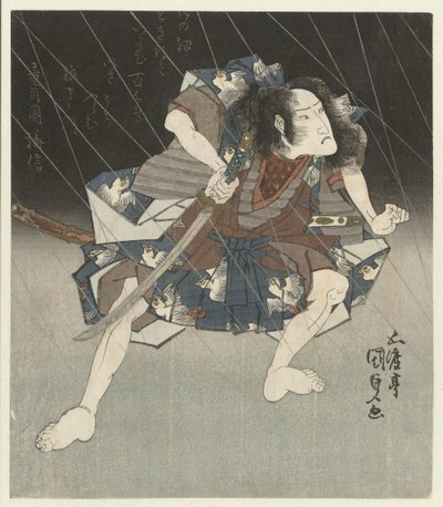 Samurai sateessa tekijältä Utagawa Kunisada (I)