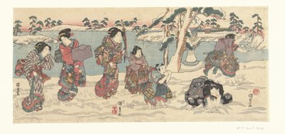 lumipallojen heittely tekijältä Utagawa Kunisada (I)