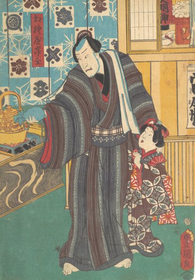 Näyttelijä Sagamiya Sagamiya teishun mestarina, 1800-luku, 1800-luku. tekijältä Utagawa Kunisada