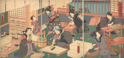 Käsityöläisiä sarjasta Neljän luokan ajankohtainen parodia, 1800-luku, 1800-luku. tekijältä Utagawa Kunisada