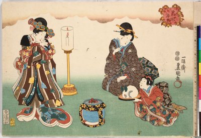 Illan lumi Bo-setsu, sarjasta Eight Figural Views Sugata Hakkei, ca. 1850, n. 1850 tekijältä Utagawa Kunisada