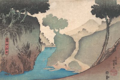 Maisema sumussa, 1800-luvun puoliväli, 1800-luvun puoliväli. tekijältä Utagawa Kunisada