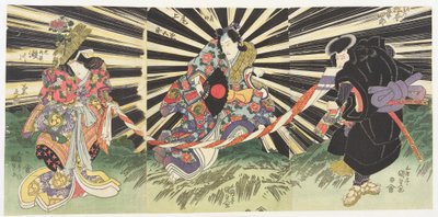 Maaginen kohtaus Genpei-sodasta tekijältä Utagawa Kunisada