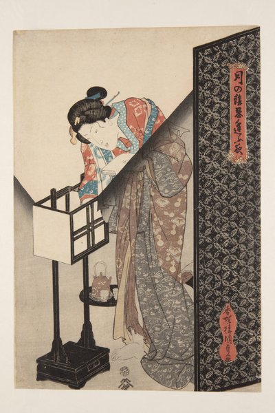 Itämainen lamppu (Andon) (värillinen puupainatus) tekijältä Utagawa Kunisada