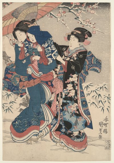 Lumitaistelu tekijältä Utagawa Kunisada