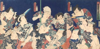 Utagawan elinikäinen mestariteos, Shuihu Zhuanin japanilaisesta versiosta,..., 1863 5. kuukausi. tekijältä Utagawa Kunisada