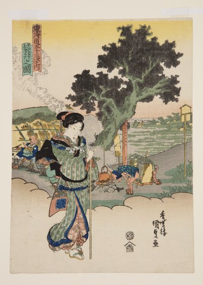 Näkymä Fukuroille (Fukuroin hahmo) tekijältä Utagawa Kunisada