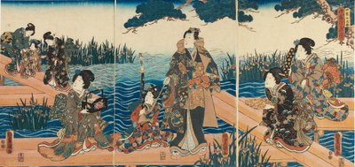 Puukiviprintti - "Four Seasons: Spring", 1851-1852 tekijältä Utagawa Kunisada