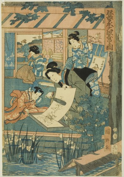 Suuri vauraus silkkitilalla (Kaikoya Daihanjono Zu) tekijältä Utagawa Kunisato