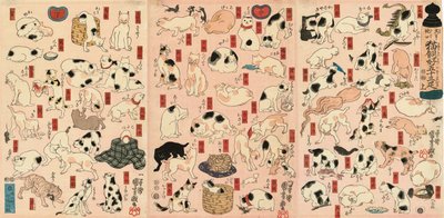 55 kissaa edustavat 53:a Tokaidon asemaa tekijältä Utagawa Kuniyoshi