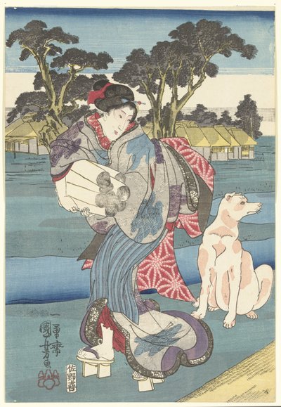Toi Tama -joki Setsun maakunnassa tekijältä Utagawa Kuniyoshi