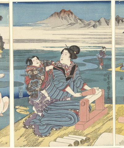 Toi Tama -joki Setsun maakunnassa tekijältä Utagawa Kuniyoshi