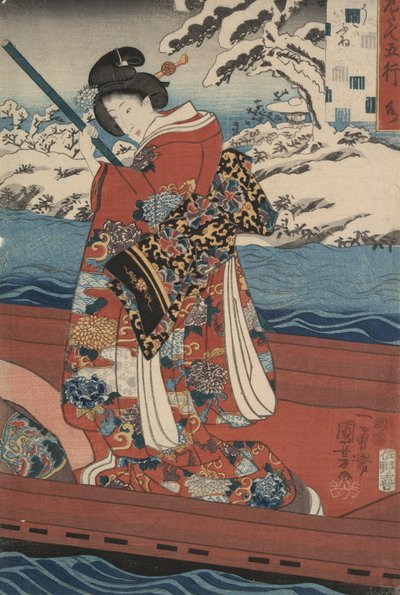 Viisi elementtiä: Vesi tekijältä Utagawa Kuniyoshi