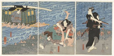 Taistelu Oi-joen rannalla tekijältä Utagawa Kuniyoshi
