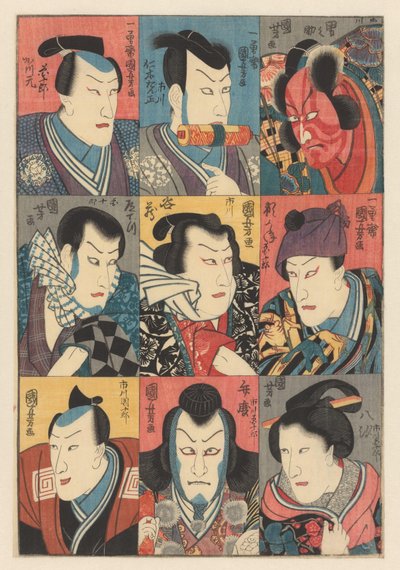 Ichikawa Danjûrô VIII kahdeksassa eri roolissa tekijältä Utagawa Kuniyoshi