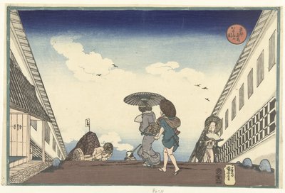 Kasumigaseki (otsikko esineessä) Kuuluisia paikkoja itäisessä pääkaupungissa (sarjan nimi) Toto meisho (sarjan nimi esineellä) tekijältä Utagawa Kuniyoshi