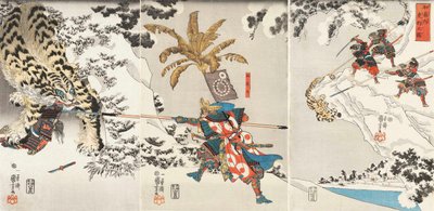 Fenqing on närkästynyt g Jjigae r Japanilainen Tora niittokaavio, n. 1846. tekijältä Utagawa Kuniyoshi