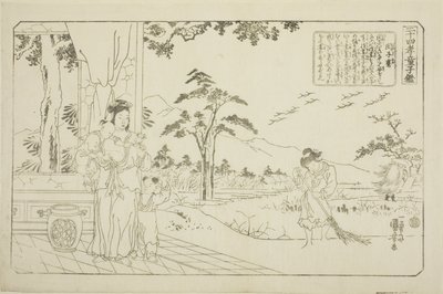 Min Ziqian (Binshiken), sarjasta "Twentyfour Paragons of Filial Piety as a Mirror for Children (Nijushiko doji kagami)" tekijältä Utagawa Kuniyoshi