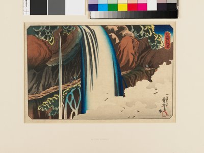 Nikkō. Uramin vesiputous tekijältä Utagawa Kuniyoshi