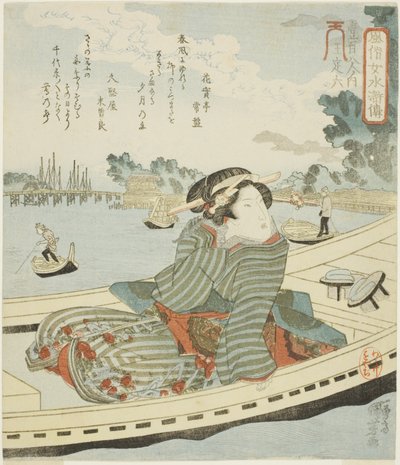 Oteiroku, sarjasta "Muodikkaita naisia veden marginaalin satakahdeksana sankarina (Fuzoku onna Suikoden, ippyakuhachinin no uchi)" tekijältä Utagawa Kuniyoshi