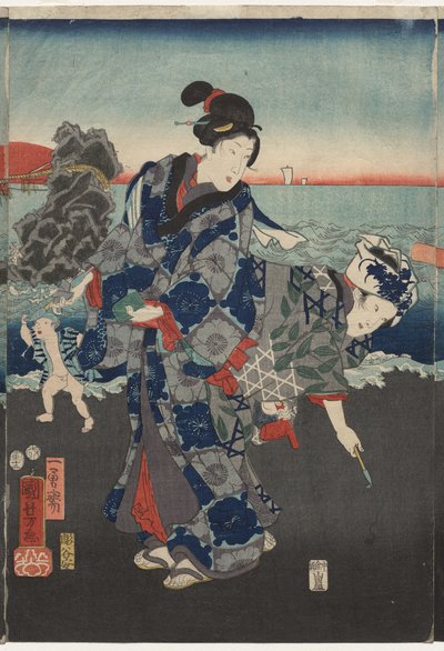 Auringonnousu Futami Bayssä tekijältä Utagawa Kuniyoshi