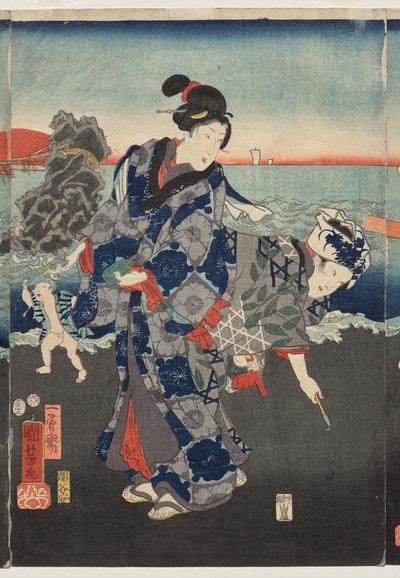 Auringonnousu Futami Bayssä tekijältä Utagawa Kuniyoshi