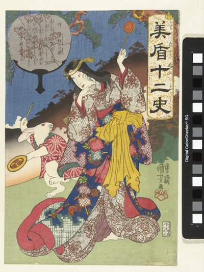 Jäniksen merkki tekijältä Utagawa Kuniyoshi
